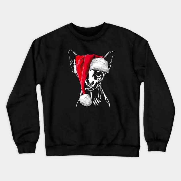 Funny Sphynx Santa Christmas cat mom gift Crewneck Sweatshirt by wilsigns